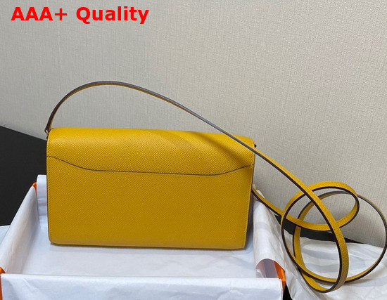 Hermes Constance Long To Go Wallet in Yellow Epsom Calfskin with Removable Shoulder Strap Replica
