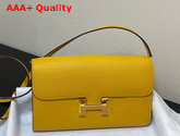 Hermes Constance Long To Go Wallet in Yellow Epsom Calfskin with Removable Shoulder Strap Replica