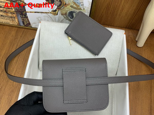 Hermes Constance Slim Wallet in Dark Grey Epsom Calfskin Replica
