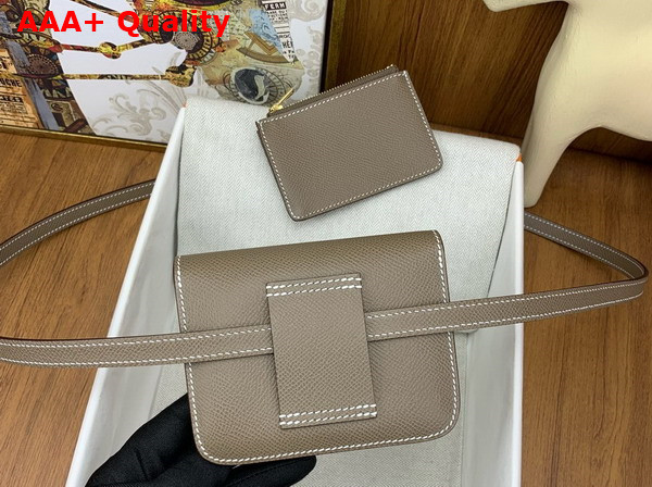 Hermes Constance Slim Wallet in Elephant Grey Epsom Calfskin Replica