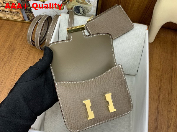 Hermes Constance Slim Wallet in Elephant Grey Epsom Calfskin Replica