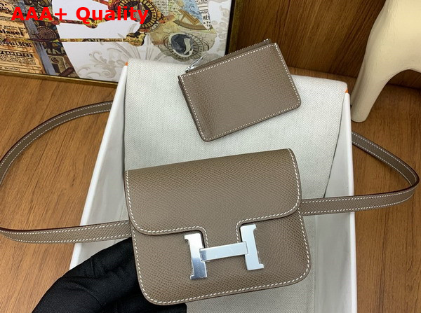 Hermes Constance Slim Wallet in Elephant Grey Epsom Calfskin Replica