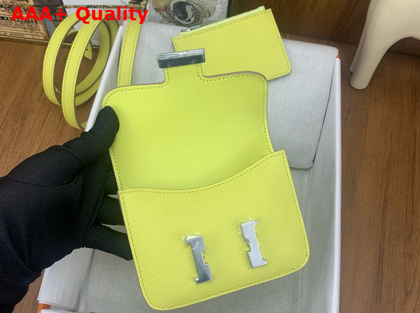 Hermes Constance Slim Wallet in Lemon Yellow Epsom Calfskin Replica