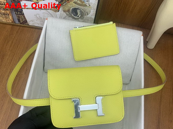 Hermes Constance Slim Wallet in Lemon Yellow Epsom Calfskin Replica