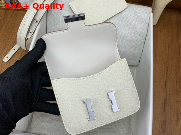 Hermes Constance Slim Wallet in Milk White Epsom Calfskin Replica
