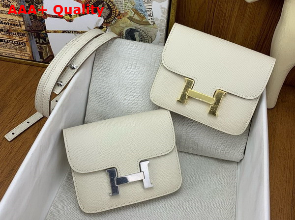 Hermes Constance Slim Wallet in Milk White Epsom Calfskin Replica