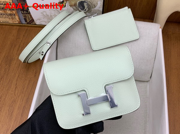 Hermes Constance Slim Wallet in Mint Green Evercolor Leather Replica