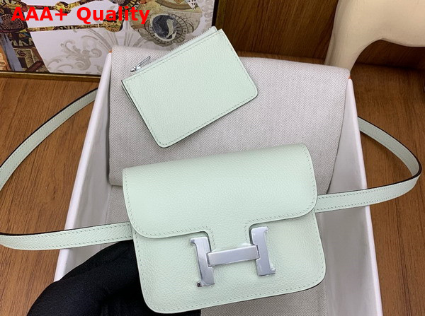 Hermes Constance Slim Wallet in Mint Green Evercolor Leather Replica