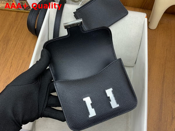 Hermes Constance Slim Wallet in Noir Epsom Calfskin Replica