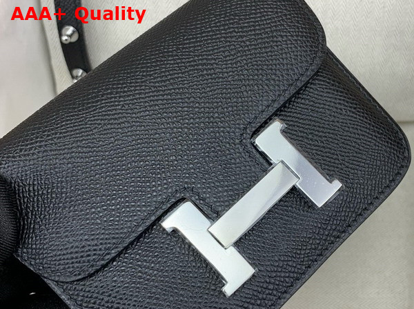 Hermes Constance Slim Wallet in Noir Epsom Calfskin Replica
