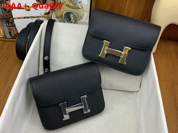 Hermes Constance Slim Wallet in Noir Epsom Calfskin Replica