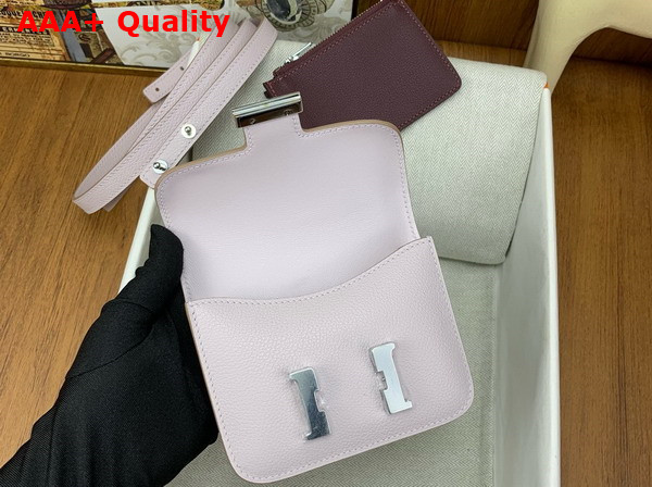 Hermes Constance Slim Wallet in Pale Pink Evercolor Leather Replica