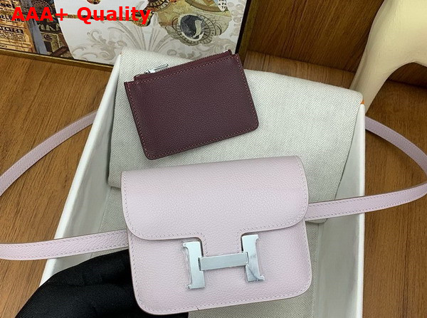 Hermes Constance Slim Wallet in Pale Pink Evercolor Leather Replica