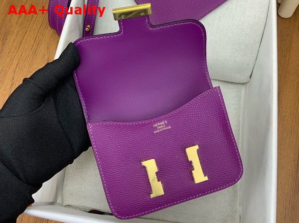 Hermes Constance Slim Wallet in Purple Epsom Calfskin Replica