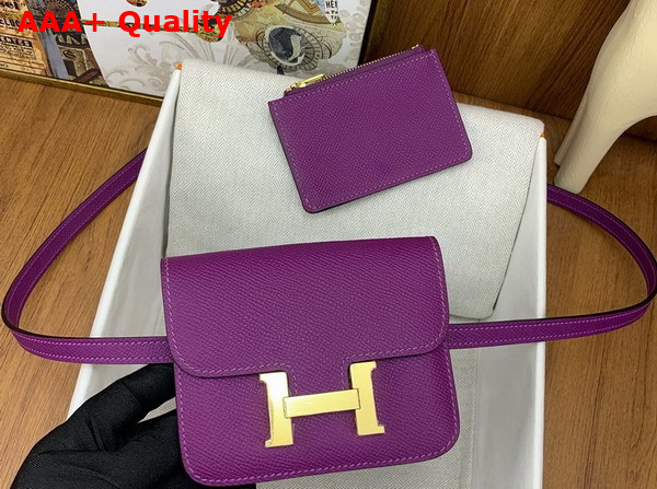 Hermes Constance Slim Wallet in Purple Epsom Calfskin Replica
