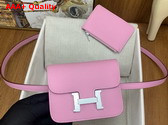 Hermes Constance Slim Wallet in Sakura Pink Epsom Calfskin Replica