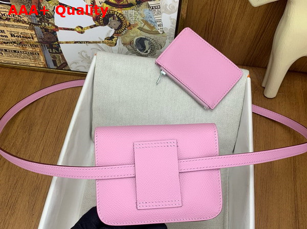 Hermes Constance Slim Wallet in Sakura Pink Epsom Calfskin Replica
