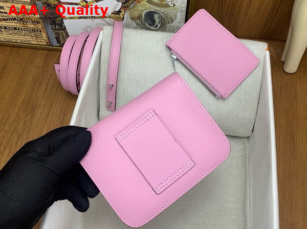 Hermes Constance Slim Wallet in Sakura Pink Epsom Calfskin Replica