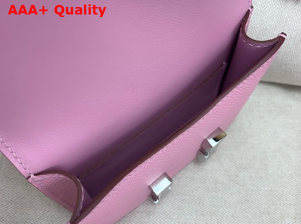 Hermes Constance Slim Wallet in Sakura Pink Epsom Calfskin Replica