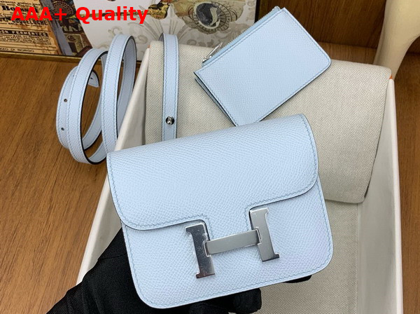 Hermes Constance Slim Wallet in Sky Blue Epsom Calfskin Replica
