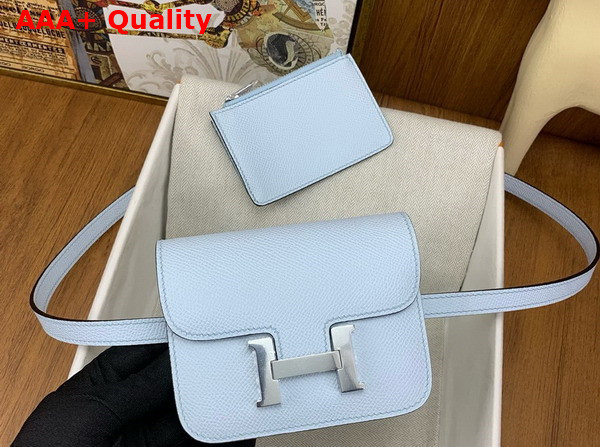 Hermes Constance Slim Wallet in Sky Blue Epsom Calfskin Replica
