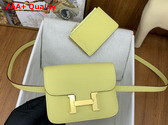 Hermes Constance Slim Wallet in Yellow Epsom Calfskin Replica
