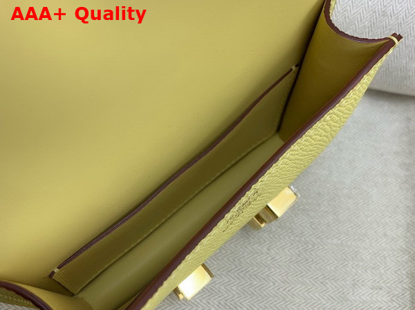 Hermes Constance Slim Wallet in Yellow Epsom Calfskin Replica
