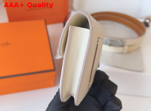 Hermes Constance Slim Wallet with Kelly Belt Blanc Epsom Calfskin Replica