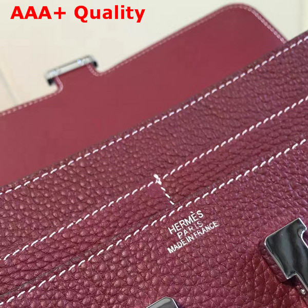 Hermes Constance Wallet Burgundy Togo Leather Replica