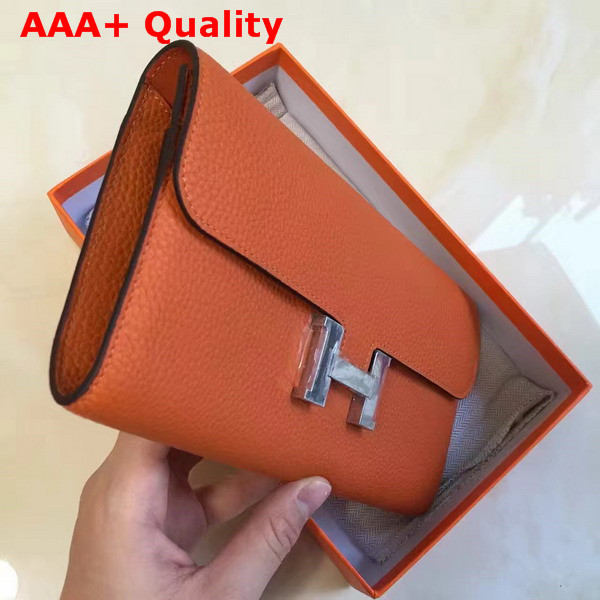 Hermes Constance Wallet Orange Togo Leather Replica