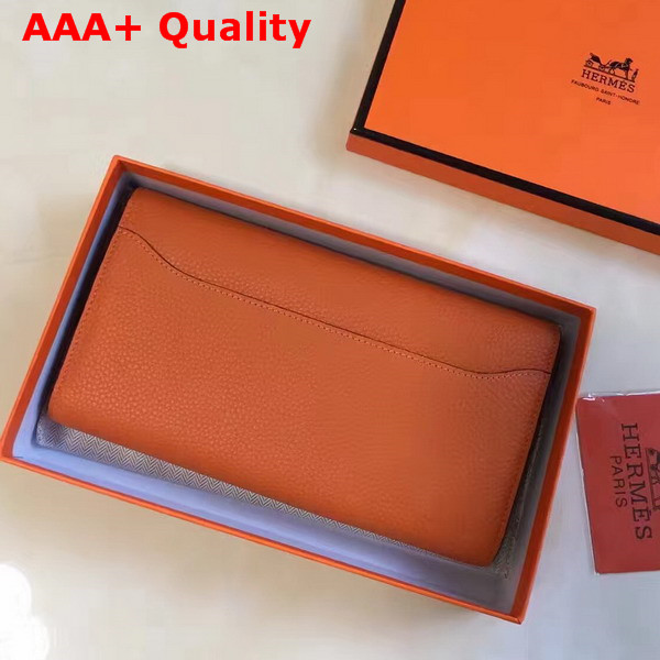 Hermes Constance Wallet Orange Togo Leather Replica