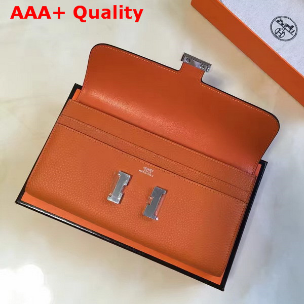Hermes Constance Wallet Orange Togo Leather Replica