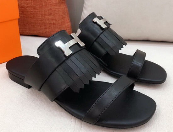 Hermes Coralia Sandal Noir Calfskin Replica