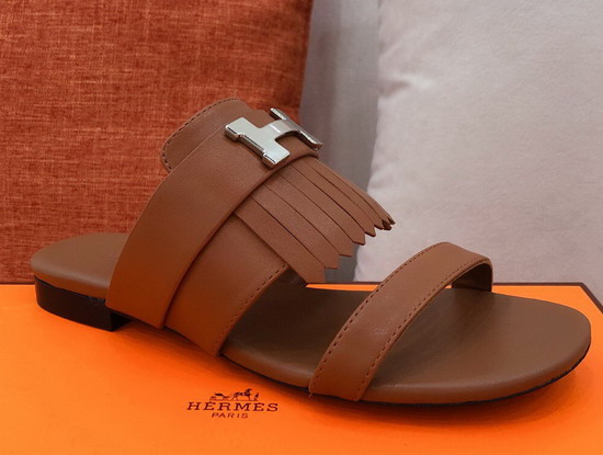 Hermes Coralia Sandal Tan Calfskin Replica