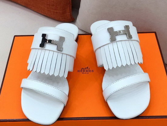 Hermes Coralia Sandal White Calfskin Replica