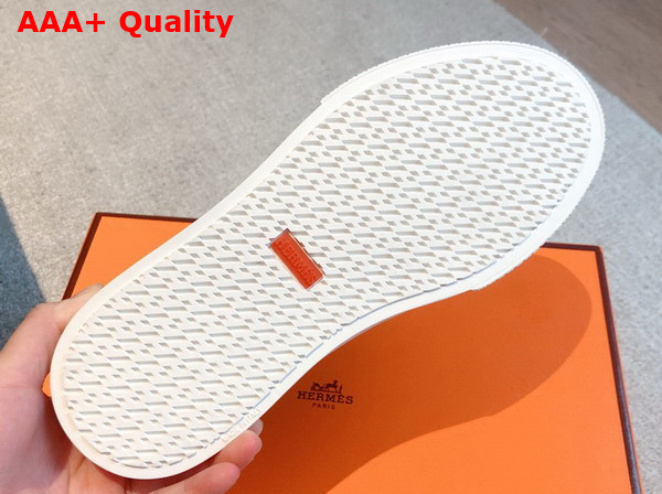 Hermes Day Sneaker Taupe Perforated Calfskin with Functional Palladium Plated Kelly Buckle Replica