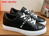 Hermes Day Sneaker in Noir Calfskin with Kelly Buckle and Iconic Medor Studs Replica