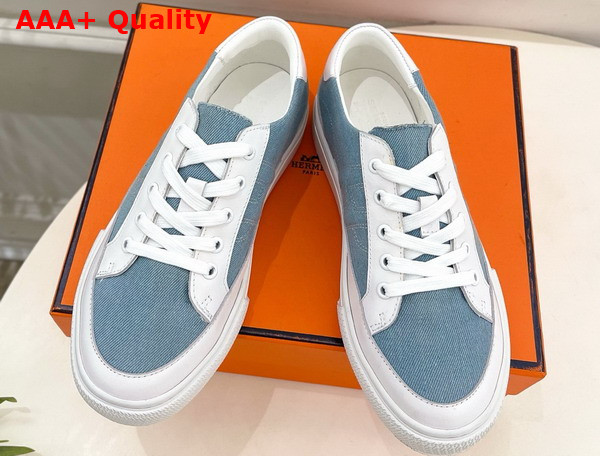 Hermes Deep Sneaker Canvas and Calfskin Replica
