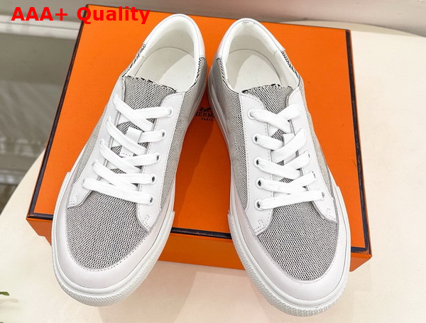 Hermes Deep Sneaker Canvas and Calfskin Replica