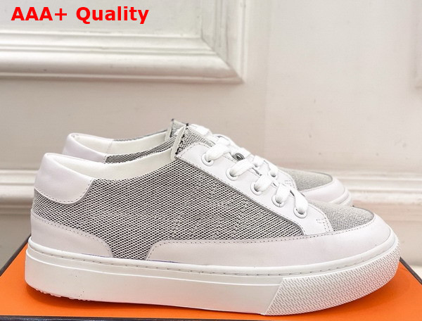Hermes Deep Sneaker Canvas and Calfskin Replica