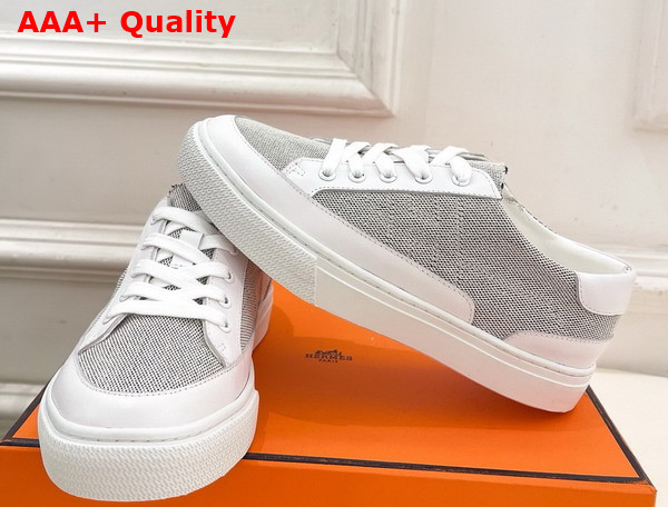 Hermes Deep Sneaker Canvas and Calfskin Replica