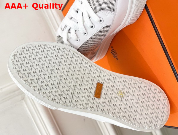 Hermes Deep Sneaker Canvas and Calfskin Replica