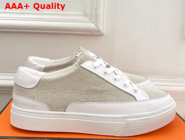 Hermes Deep Sneaker Canvas and Calfskin Replica
