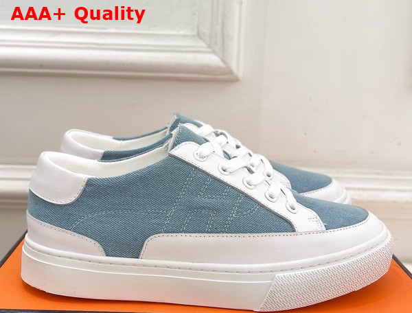 Hermes Deep Sneaker Canvas and Calfskin Replica