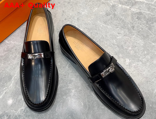 Hermes Destin Loafer in Black Calfskin for Men Replica