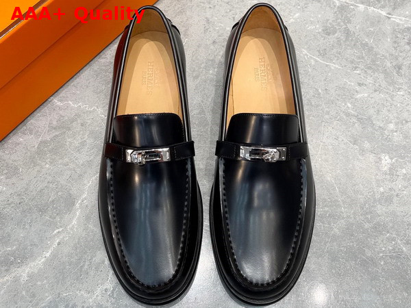 Hermes Destin Loafer in Black Calfskin for Men Replica