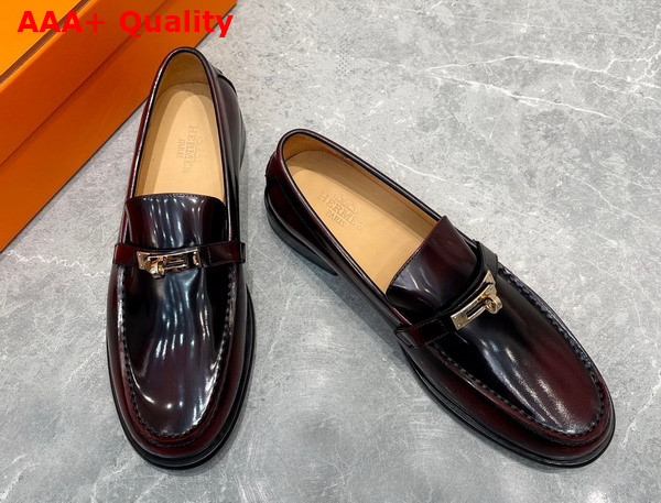 Hermes Destin Loafer in Dark Brown Calfskin for Men Replica