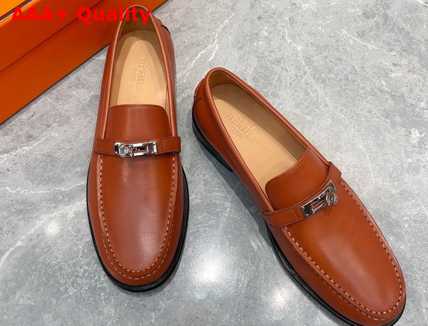 Hermes Destin Loafer in Naturel Calfskin for Men Replica