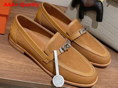 Hermes Destin Loafer in Naturel Canvas and Calfskin Replica