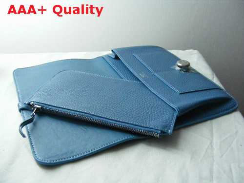 Hermes Dogon Combined Wallet Blue Replica